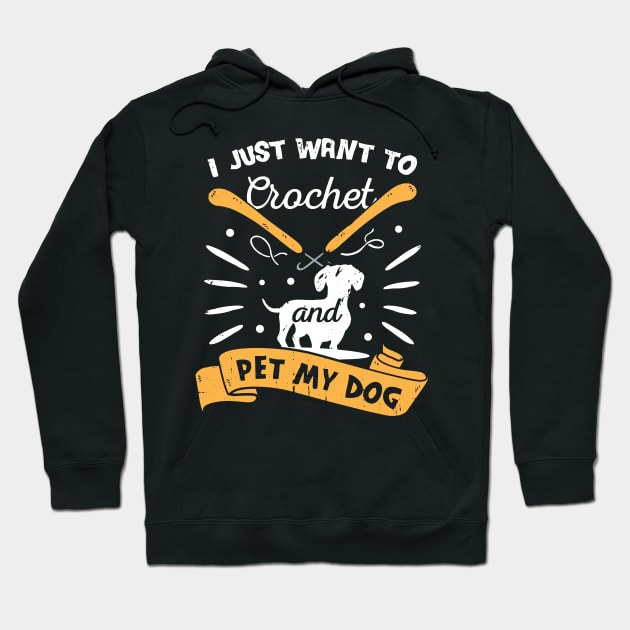 Crocheting Dog Lover Crocheter Gift Hoodie by Dolde08